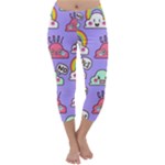 Cloud Seamless Pattern Capri Winter Leggings 