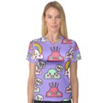 Cloud Seamless Pattern V-Neck Sport Mesh T-Shirt