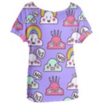 Cloud Seamless Pattern Women s Oversized T-Shirt