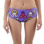 Cloud Seamless Pattern Reversible Mid-Waist Bikini Bottoms