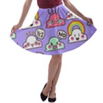 Cloud Seamless Pattern A-line Skater Skirt