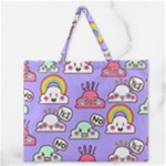 Cloud Seamless Pattern Zipper Large Tote Bag