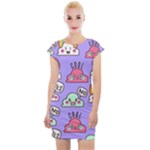 Cloud Seamless Pattern Cap Sleeve Bodycon Dress