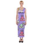 Cloud Seamless Pattern Fitted Maxi Dress