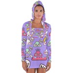 Cloud Seamless Pattern Long Sleeve Hooded T-shirt