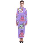 Cloud Seamless Pattern Turtleneck Maxi Dress