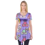 Cloud Seamless Pattern Short Sleeve Tunic 