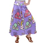 Cloud Seamless Pattern Women s Satin Palazzo Pants