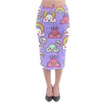 Cloud Seamless Pattern Midi Pencil Skirt