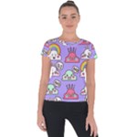 Cloud Seamless Pattern Short Sleeve Sports Top 