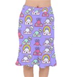 Cloud Seamless Pattern Short Mermaid Skirt