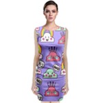 Cloud Seamless Pattern Sleeveless Velvet Midi Dress