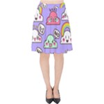 Cloud Seamless Pattern Velvet High Waist Skirt