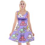Cloud Seamless Pattern Reversible Velvet Sleeveless Dress