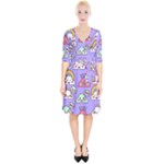 Cloud Seamless Pattern Wrap Up Cocktail Dress