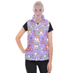 Cloud Seamless Pattern Women s Button Up Vest