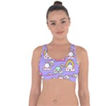 Cloud Seamless Pattern Cross String Back Sports Bra