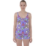 Cloud Seamless Pattern Tie Front Two Piece Tankini