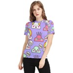 Cloud Seamless Pattern Women s Short Sleeve Rash Guard