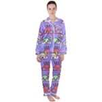 Cloud Seamless Pattern Women s Long Sleeve Satin Pajamas Set	