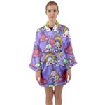 Cloud Seamless Pattern Long Sleeve Satin Kimono