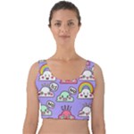 Cloud Seamless Pattern Velvet Crop Top