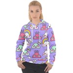 Cloud Seamless Pattern Women s Overhead Hoodie
