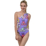 Cloud Seamless Pattern To One Side Swimsuit