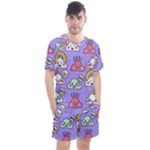 Cloud Seamless Pattern Men s Mesh T-Shirt and Shorts Set