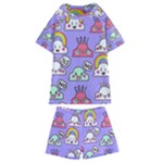 Cloud Seamless Pattern Kids  Swim T-Shirt and Shorts Set