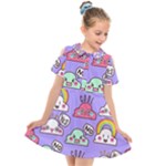 Cloud Seamless Pattern Kids  Short Sleeve Shirt Dress