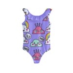 Cloud Seamless Pattern Kids  Frill Swimsuit