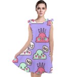 Cloud Seamless Pattern Tie Up Tunic Dress