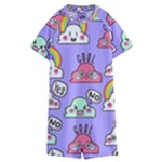 Cloud Seamless Pattern Kids  Boyleg Half Suit Swimwear