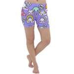 Cloud Seamless Pattern Lightweight Velour Yoga Shorts