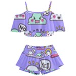 Cloud Seamless Pattern Kids  Off Shoulder Skirt Bikini