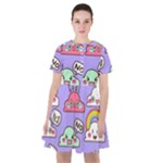 Cloud Seamless Pattern Sailor Dress