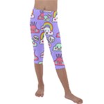 Cloud Seamless Pattern Kids  Lightweight Velour Capri Leggings 