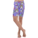 Cloud Seamless Pattern Kids  Lightweight Velour Cropped Yoga Leggings