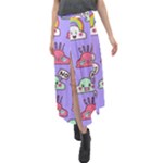 Cloud Seamless Pattern Velour Split Maxi Skirt