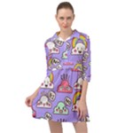 Cloud Seamless Pattern Mini Skater Shirt Dress