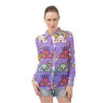 Cloud Seamless Pattern Long Sleeve Chiffon Shirt