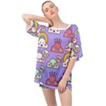 Cloud Seamless Pattern Oversized Chiffon Top