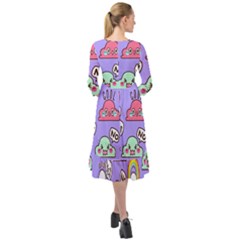 Ruffle End Midi Chiffon Dress 