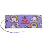 Cloud Seamless Pattern Roll Up Canvas Pencil Holder (S)