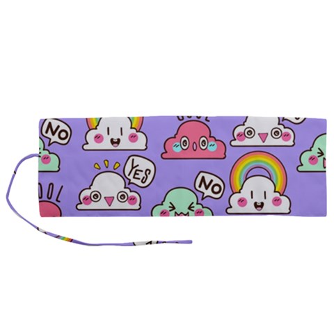 Cloud Seamless Pattern Roll Up Canvas Pencil Holder (M) from ArtsNow.com
