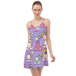 Cloud Seamless Pattern Summer Time Chiffon Dress