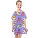 Cloud Seamless Pattern Kids  One Piece Chiffon Dress