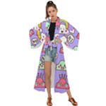 Cloud Seamless Pattern Maxi Kimono