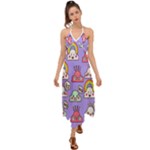 Cloud Seamless Pattern Halter Tie Back Dress 
